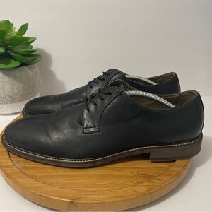 Ashton Grey Grenasien Leather Oxford Black Lace-Up Flat Heel Dress Shoes Size 12